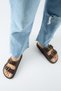 Sevalli 2 Women's Leather Genuine Leather Double Buckle Brown Snake Slippers - 8