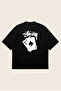 Stussy Aces Printed Oversize Boxy Cut Unisex 100% Cotton Printed Tshirt |   Streetwear