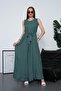 Women's Patterned Sleeveless Belted Jumpsuit 250587 - - 3