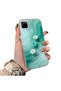 Realme C25Y Compatible Silicone Edge Hard Back Case Couple Phone Case with Floral Pattern