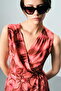 Linen Blend Floral Patterned Dress - 6