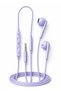 Wired Earphones With Mic | 3.5mm Jack Stereo Bass In Ear Headphones | Purple In Line Control Earbuds For Mobile Laptop Tablet - 2