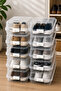 10-Piece Men's Shoe Box Set with Transparent Lid Organizer Storage Box Organizer - 3