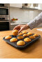 12-Cavity Non-Stick Muffin Cake Pan - Carbon Steel Cupcake and Cake Baking Tray - 2