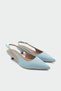 Clint Buckle Pointed Toe Women's Baby Blue Heeled Shoes - 2