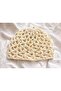 Bohemian Mesh/Cage Motif Large Sequined Ecru Color Hand Knitted Flexible Summer Beanie - 2