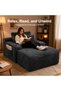 Boneless Chaise Lounge Chair Indoor, Corduroy Small Boneless Sleeper Sofa with 3 Pillows & Wide Armrest, Fluffy Comfy Chase Lounge Indoor, Compression Boneless Couch for Living Room - 7