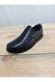 Men's Summer Shoes Genuine Inner and Outer Leather Light Sole Laceless and Orthopedic Black Color Flat Sole