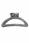 Shiny Stone Detailed Metallic Gray Hair Clip Claw Clip Women's Accessory