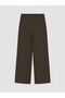 Lcwaikiki Classic Brown Plaid Wide Leg Women's Trousers - 6
