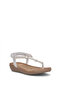 Solly 4121 Silver Women's Sandals with Stones between the Toes - 3