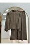Aksev Shirt, Zippered Skirt, Full Buttoned Suit-Mf605 Khaki - 7