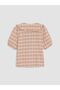 Lcw Everyday Orange Baby Collar Plaid Blouse - 7