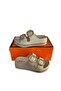 Beige Padded Sole Round Gold Buckle Non-Slip Sole Daily Pool Beach Slippers - 2