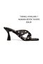 Black Polka Dot Classic 7cm Heel Cross Slippers Shoes New Season - 3