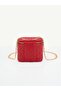 Lucia Red Mini Box Quilted Patterned Chain Strap Crossbody Women's Handbag and Shoulder Bag - 5