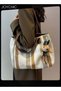 New Style Women Trend Large Capacity Shoulder Bag Ladies Leisure Commuting Tote Bag with Rabbit Pendant - 3