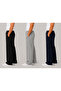 Economic Package: 3-Piece Black Gray Navy Blue Wide-Leg Men's Sweatpants Seasonal - 3