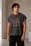 Men's Oversize Tiger Printed Sportsman Casual Street Wear Crew Neck Boxy Worker T-Shirt