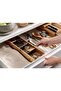Pucutun Trade Compact Cutlery Drawer Organizer, 5 Compartments, for 24+ Pieces - Bamboo Pucutun t - 2