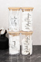 4-Piece Makeup Cotton Pads - Cotton - Ear Swabs - Floss Labeled Bamboo Lid Transparent Mica Jar Cotton Box Set Bathroom Organizer 300 ml - 3