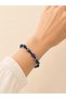Leyan Natural Stone Lapis Lazuli String Amorphous Cut Dark Blue Bracelet - 2