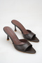 Brown Women's Pointed Toe High Heeled Stylish Slippers Jesica