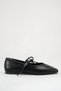 Black Women's Ballerina Leather Lace-Up Detailed Square Toe Comfortable Non-Slip Sole Shoes Rachel - 2