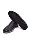 Black Color Laceless Genuine Leather Men's Shoes - 3