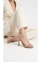Crystal Women's Heeled Sandals Thin Heel Satin Thin Strap Open Toe Cross Ankle Strap Evening Dress