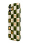 iPhone 12 Olive Checker Protect Slim Glossy Full Covering Print Camera Protected Phone Case - 4