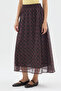 Relaxed Cut Long Skirt with Pattern, Fabric Lining and Elastic Waist Detail # 30918 - 5