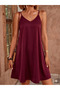 Women's Burgundy Comfortable Fit Strap Casual Dress - 3