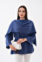 Heavyweight Woven Tunic with Shoulder Capes and Hakim Collar