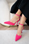 Silvia Ankle Strap Women's Fuchsia Heeled Shoes - 2