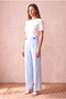 Women's White Viscose / Polyester Blended Regular Fit Crew Neck Short Balloon Sleeve T-Shirt Hollis - 5