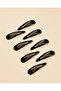 Women Black Plain Hair Clips Set (8 Piece)