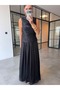 Draped Shimmering Maxi Dress Black - 3
