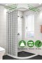 L-Shaped Adjustable Shower Curtain Rod 70-90×90-130cm， Telescopic Curved Pole with Base, Extendable Cloth Rail for Bathroom, No-Drill or Drilling Installation - 3