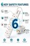 QLIGHT Power Extension Cable with Individual Switches, Surge Protection & Heavy Duty Copper Cable - 4