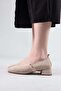 Siena Elastic Knitwear Heeled Shoes Beige - 4