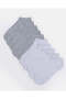 Women White And Grey Ankle Socks Set (Pack Of 10)