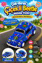 Pull and Drop Metal Vosvos Toy Car 11 cm - Classic Floral Retro Design Openable Door 1:38