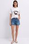 Dog Printed T-Shirt Ecru