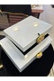 2-Piece White Color Glass Decorative Box - 3