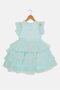 Toddlers Girl Ruffle Sleeve Sequins Dress, Blue - 3