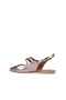 Lead Shiny Leather Women's Flat Sandals - 5