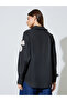 Black Longline Embroidered Shirt - 5