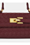 Burgundy Textured Flap Crossbody Bag - 3