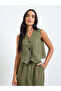 Olive Sleeveless Waistcoat and Skirt Co-Ord Set - 2